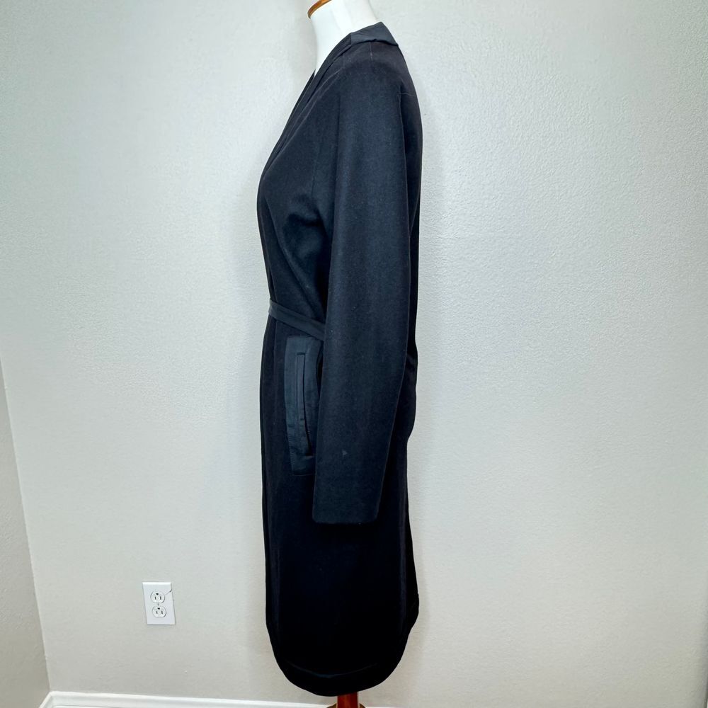 ALL SAINTS Bound Nesi Coat SMALL Italian Wool Blend Navy Midi Pockets Office - Picture 6 of 12
